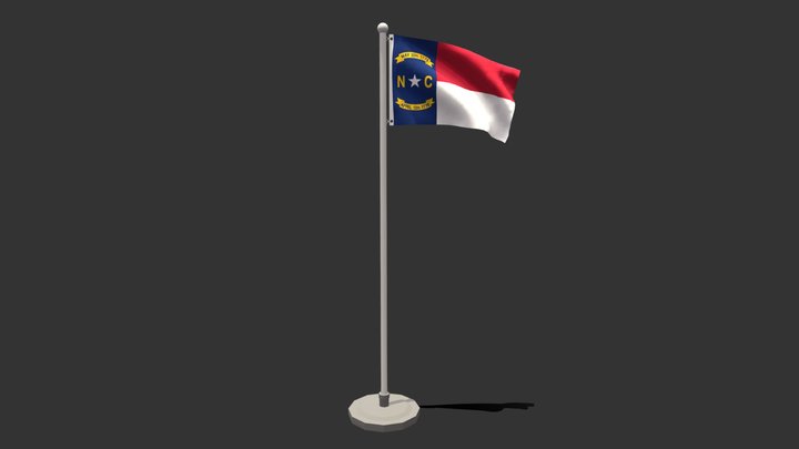 Seamless Animated North Carolina Flag 3D Model