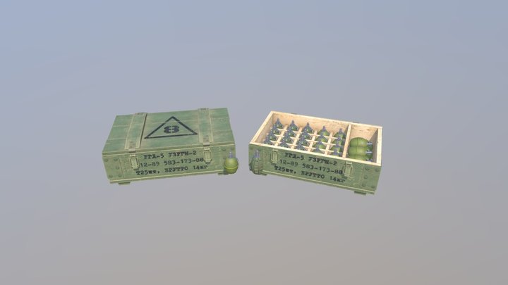 Army grenade box 3D Model
