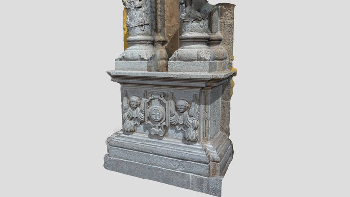 Colonial Stone Pedestal – Qorikancha, Cusco 3D Model