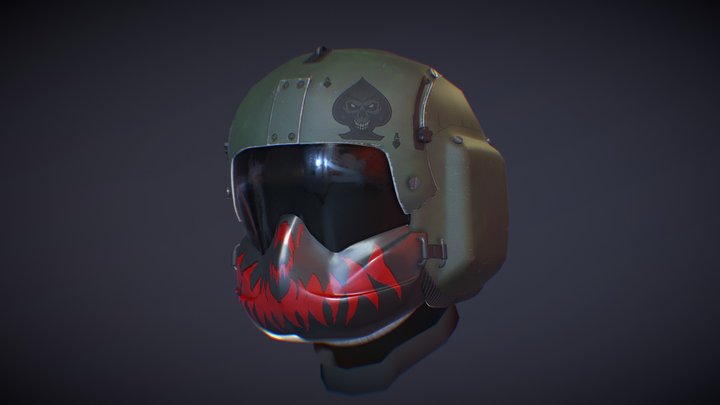 Helicopter pilot helmet 3D Model
