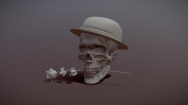 Romantic Skull 3D Model
