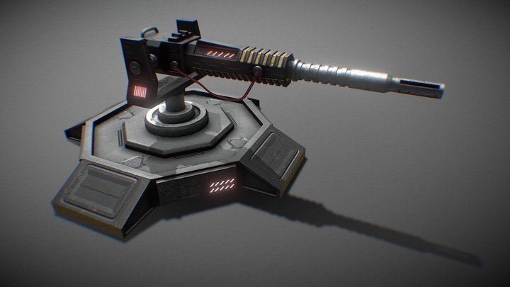 Sci Fi Turret 3D Model