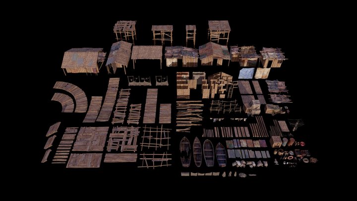 Fishing Village 3D Model