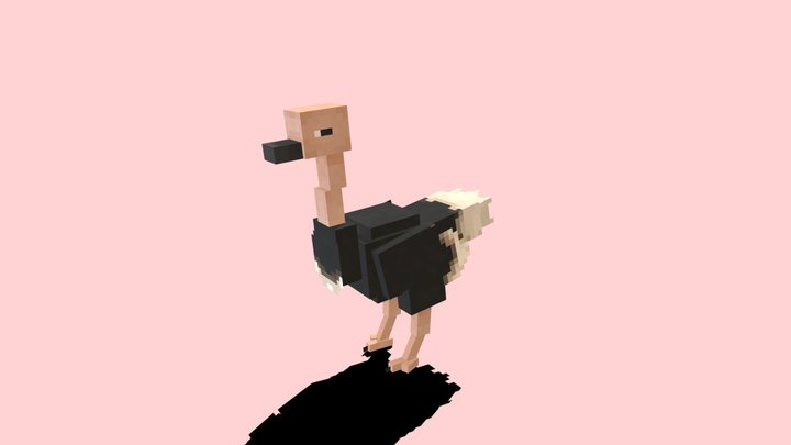 Minecraft Ostrich Version 2 3D Model
