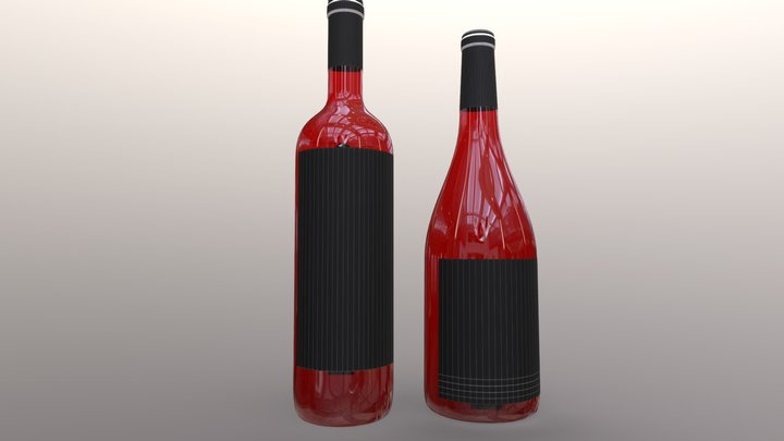 Wine Bottles 3D Model
