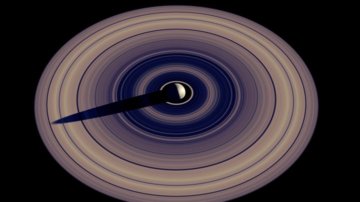 Large Ring Planet 3D Model