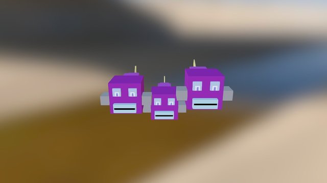 Purple Blob Fish 3D Model