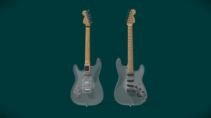 Plexiglass Guitar Niles Rodgers 3D Model