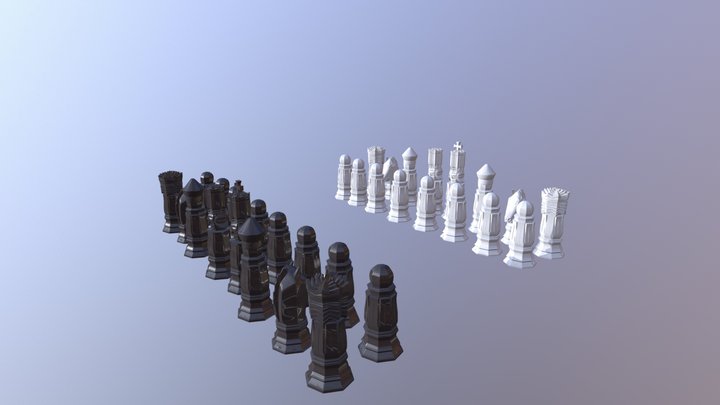 Victorian Chess Pieces 3D Model