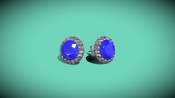 Stylish diamond earrings 3D Model