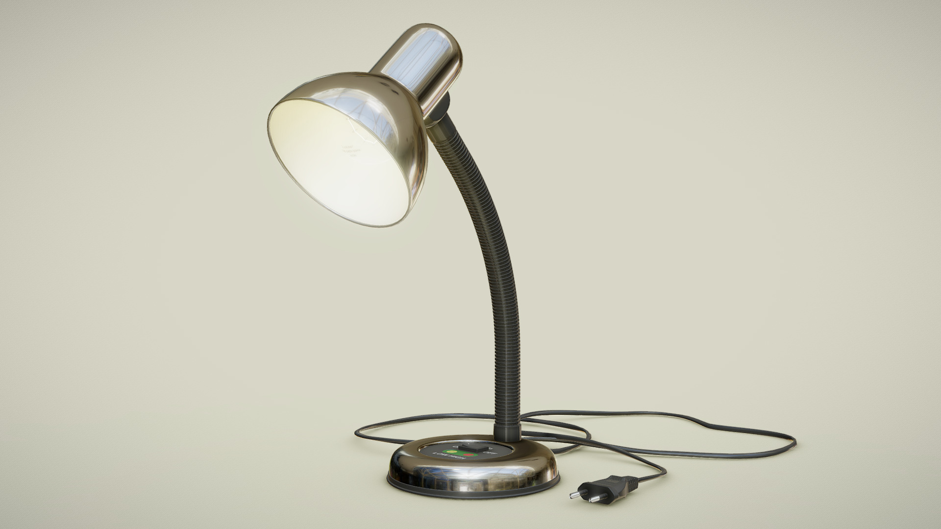 3D model Desk Lamp - This is a 3D model of the Desk Lamp. The 3D model is about a black and silver lamp.