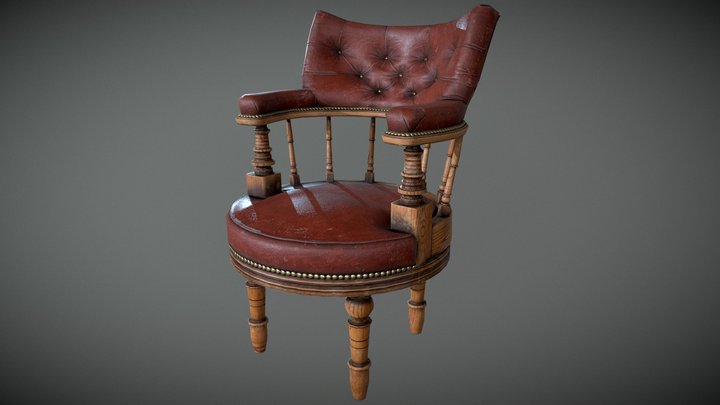Antique_Leather_Chair 3D Model