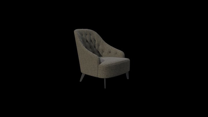 Emilia Capitonné Armchair 3D Model