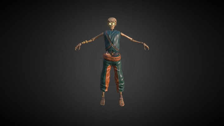 Tribal Skeleton T-pose 3D Model
