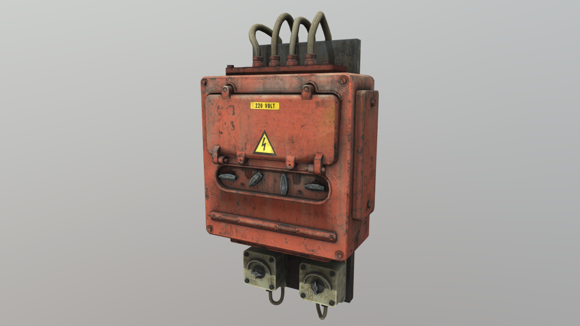 3D model Low Poly Electricity Box 07 - This is a 3D model of the Low Poly Electricity Box 07. The 3D model is about a close-up of a machine.
