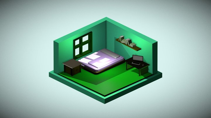 low polygonal room 3D Model