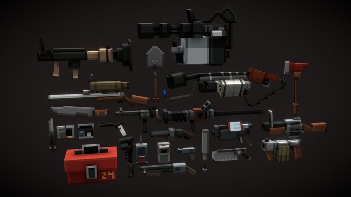 TF2 Stock Weapons 3D Model