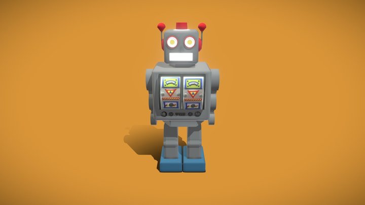 Old school robot toy 3D Model