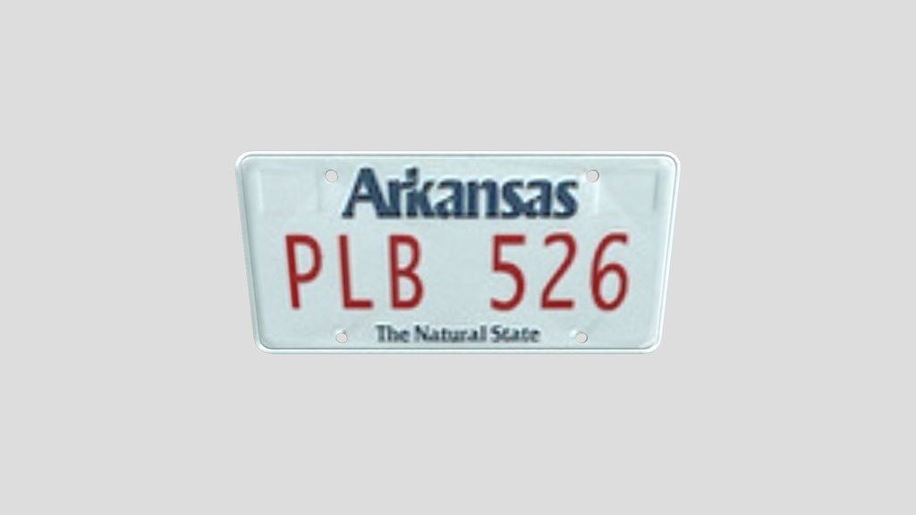 Alrkansas Licence Plate Pl