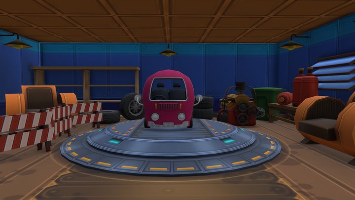 Cartoon Garage 3D Model