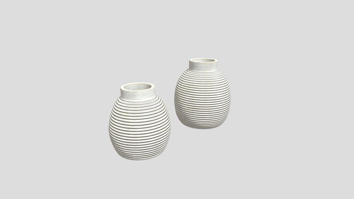 Whitewashed Terracotta Vase SE 3D Model