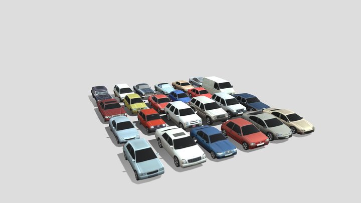 24 urban cars 3D Model
