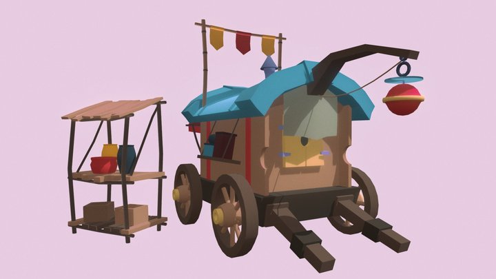 Travel wagon / Draft 3D Model