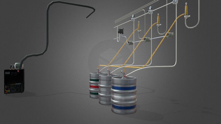 Draft Beer System 3D Model