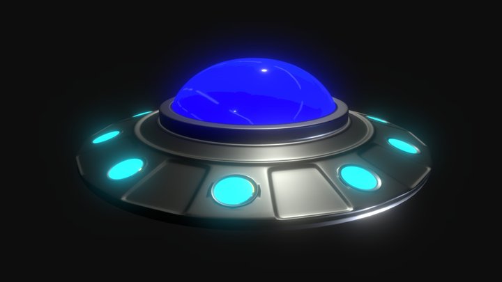 Classic Sci-Fi Flying Saucer UFO 3D Model