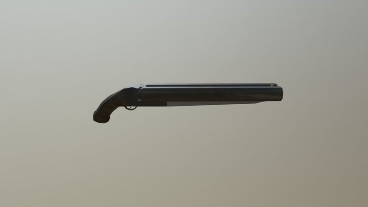 low poly Sawed Off Shotgun 3D Model