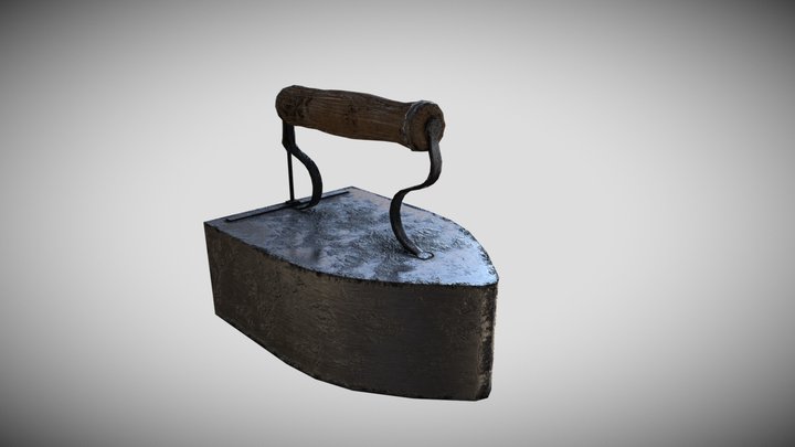 Nineteenth Century English SAD Flat Iron LowPoly 3D Model