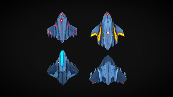 SpaceShips Set 3D Model