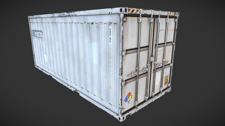 Game Ready PBR Shippinng Container 3D Model