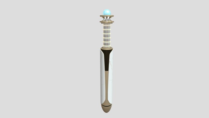 Porcelain and Brass Sonic Screwdriver 3D Model