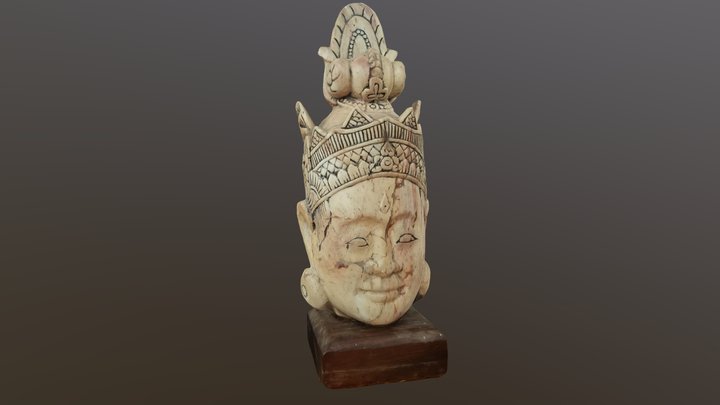 Traditional Indonesian Mask from 1991 (Ivory) 3D Model