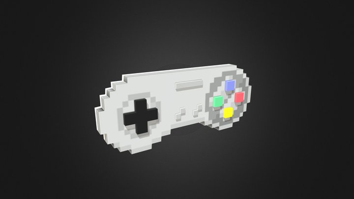SNES Pixel Controller 3D Model