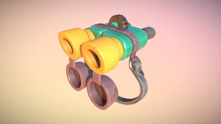 Binocular - low poly Game ready 3D Model