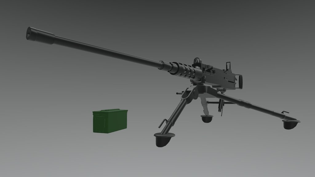 M2 Browning on Tripod - 3D model by Jacob Sumrow (@jsumrow) [a2d48fc ...