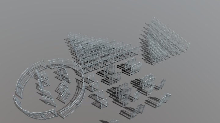 Aluminium Fences 57 Modular Parts – Modello 3D gratuito STL