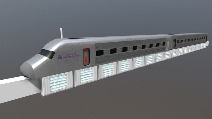 ZenStar Monorail Bullet Train 3D Model