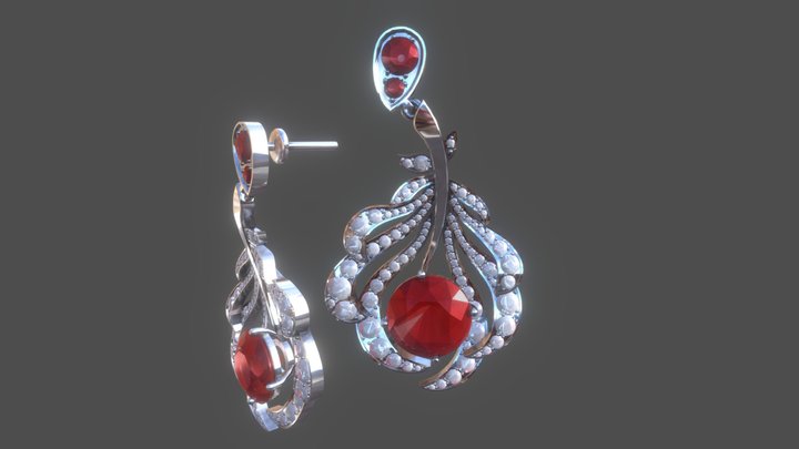Furion leafs earrings 3D Model
