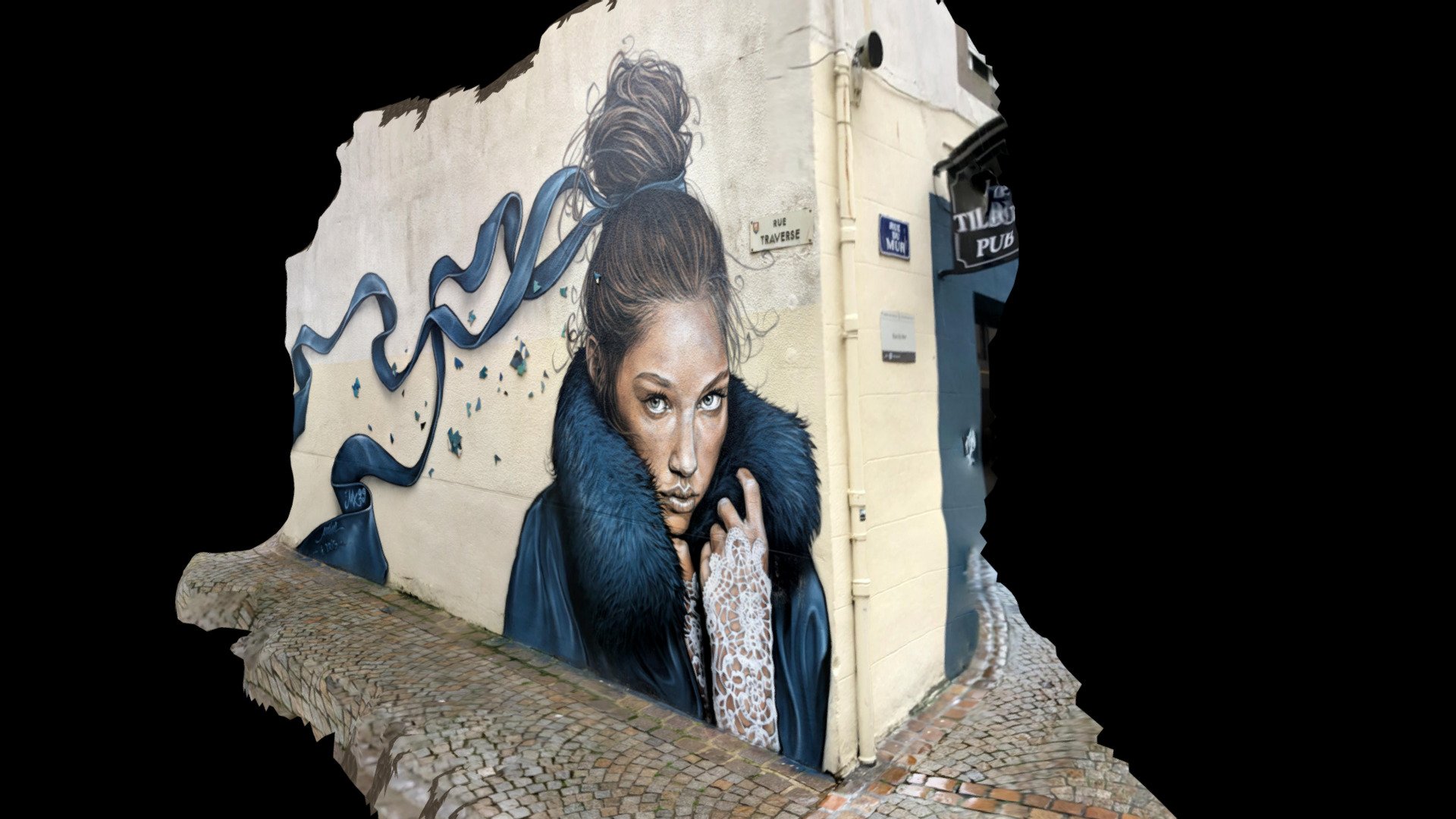 Fresque rue traverse, Morlaix.