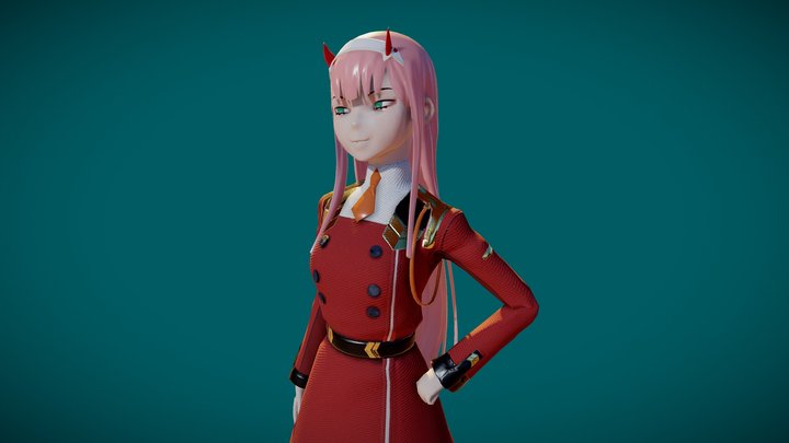 Anime Character Girl With Pink Hair 3D Model  Max Obj  123Free3DModels