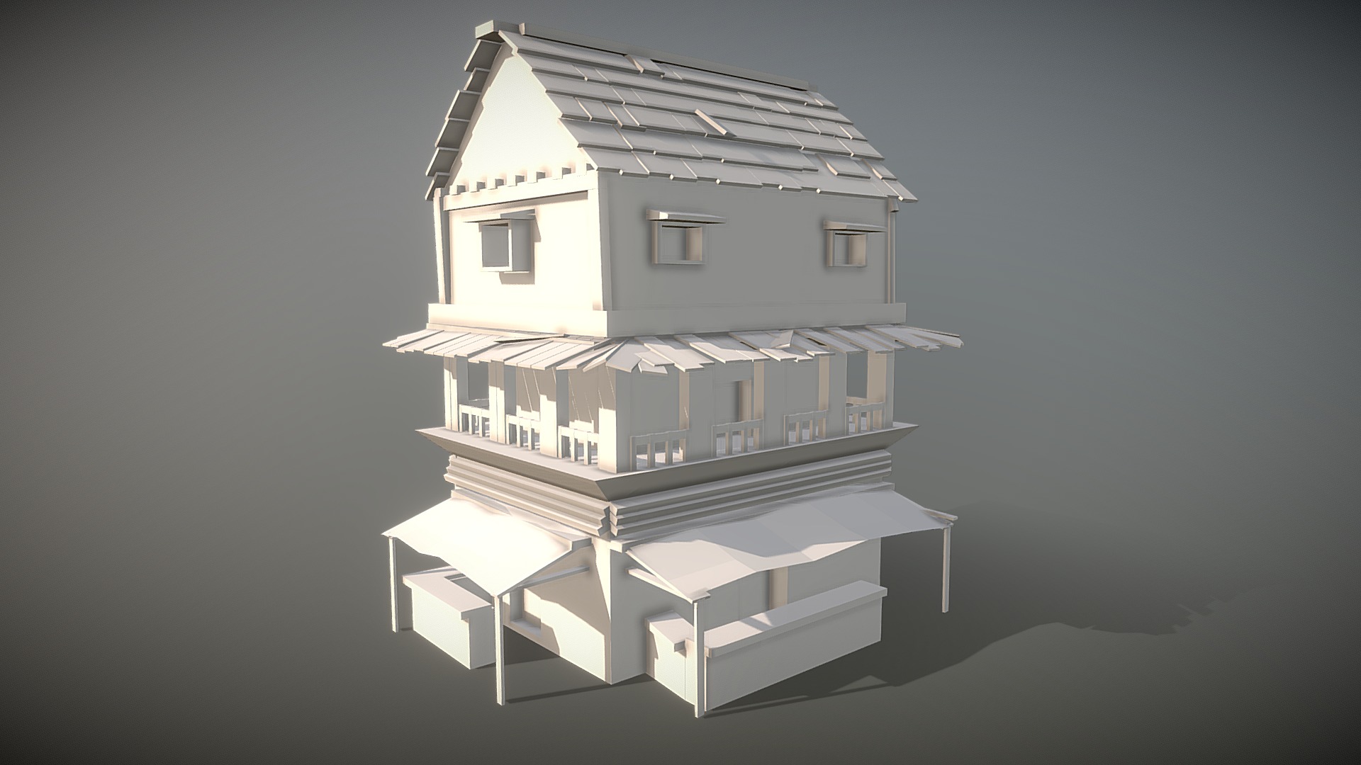 3D model Medieval House - This is a 3D model of the Medieval House. The 3D model is about engineering drawing.