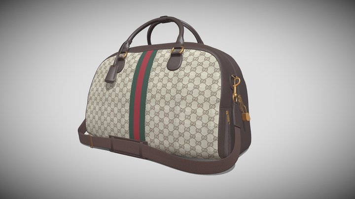 LEATHER GUCCI TRAVEL BAG 3D Model