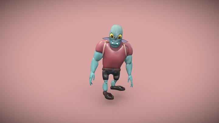 Bluefolk Pose – Stylized Character Design 3D Model