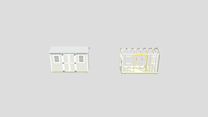 6x12 Ranch Series Shed 3D Model