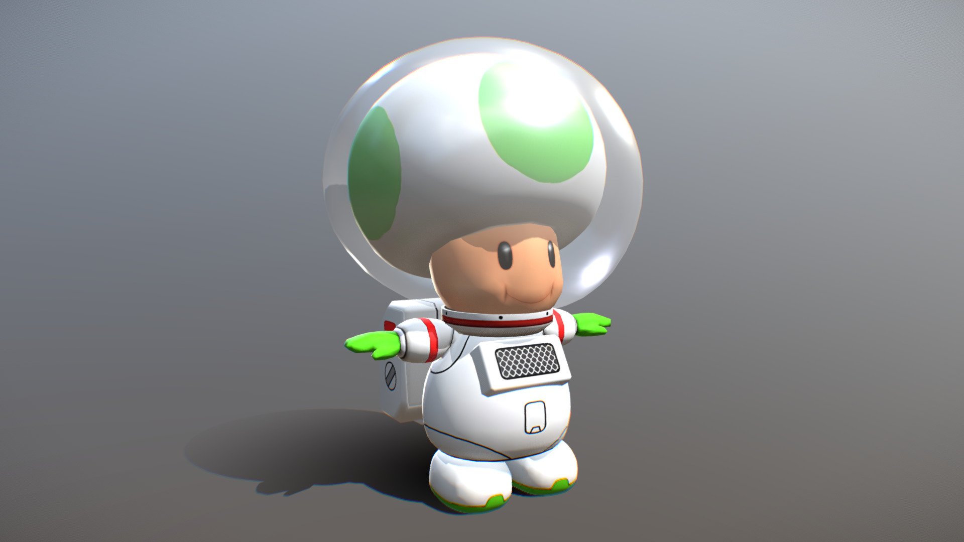 Astronaut Toad Green Hd Mario Kart 8 Buy Royalty Free 3d Model By Xenophilius Xeno 1270