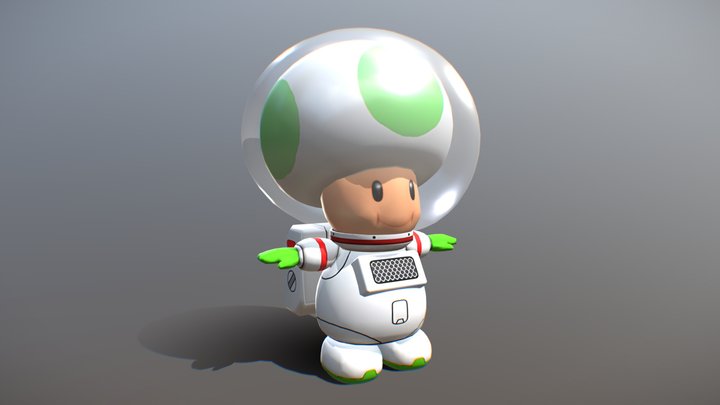 Astronaut Toad (Green) [HD] - Mario Kart 8 3D Model