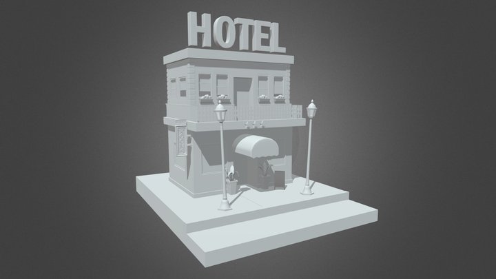 Cartoon Hotel 3D Model